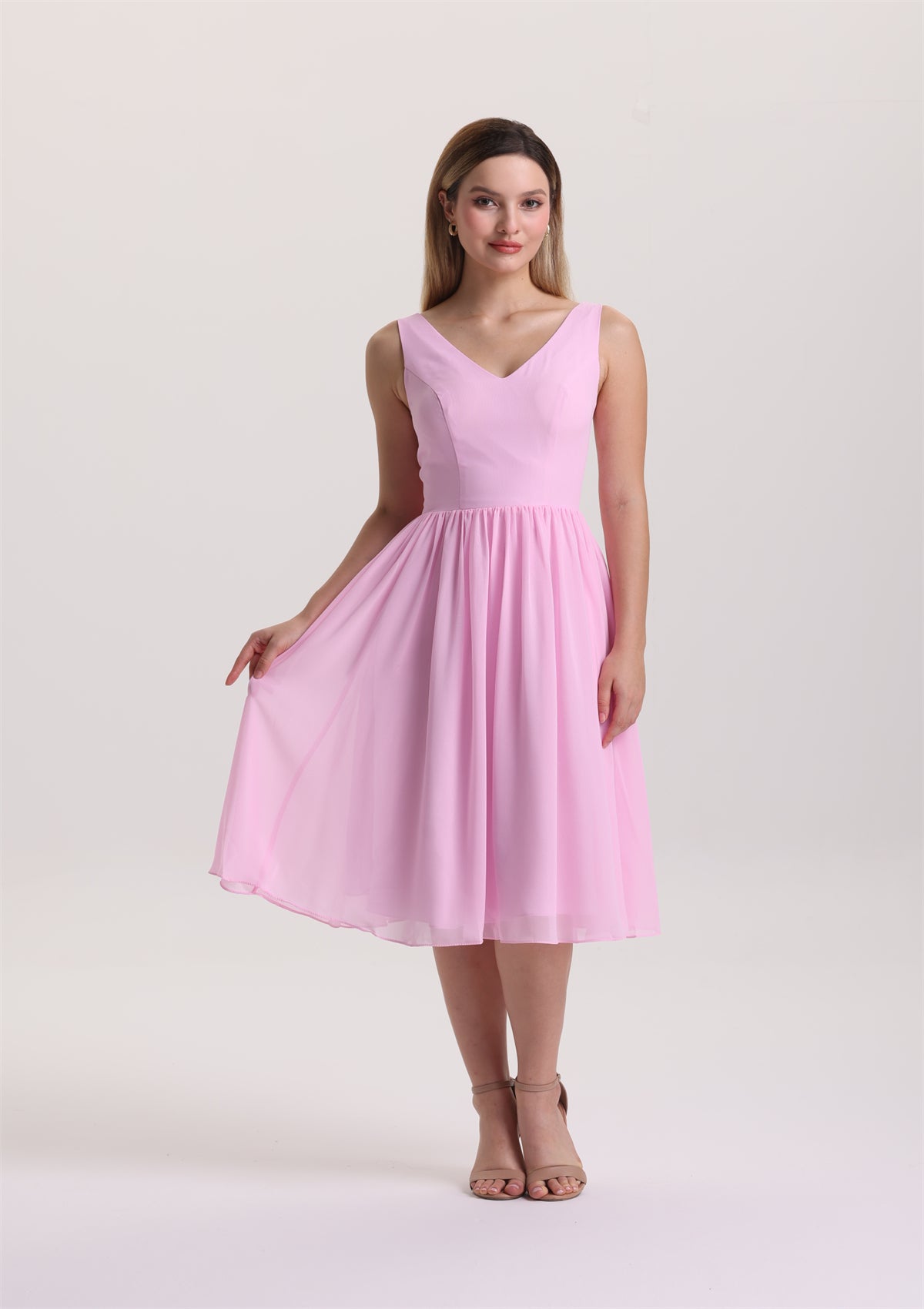 Elegant V Neck Chiffon Mother of The Bride Dress