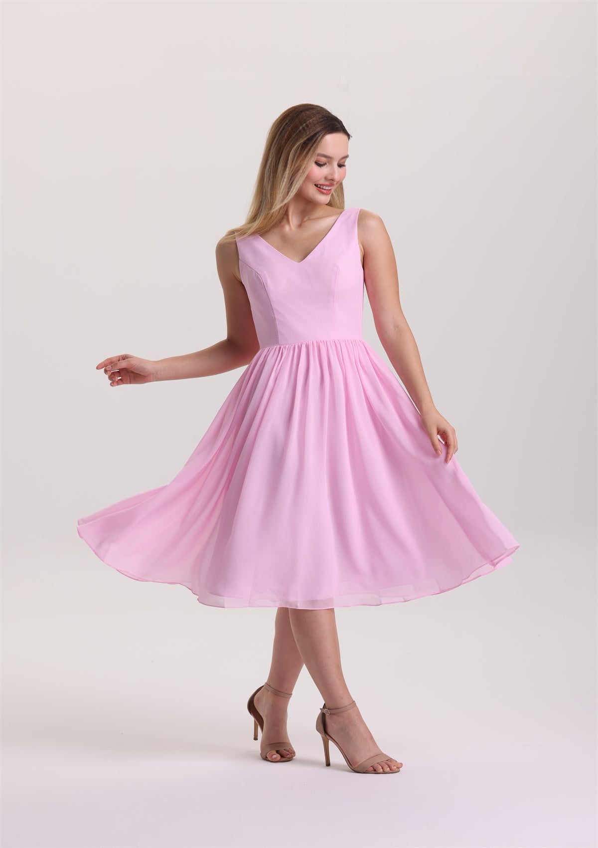 Elegant V Neck Chiffon Mother of The Bride Dress