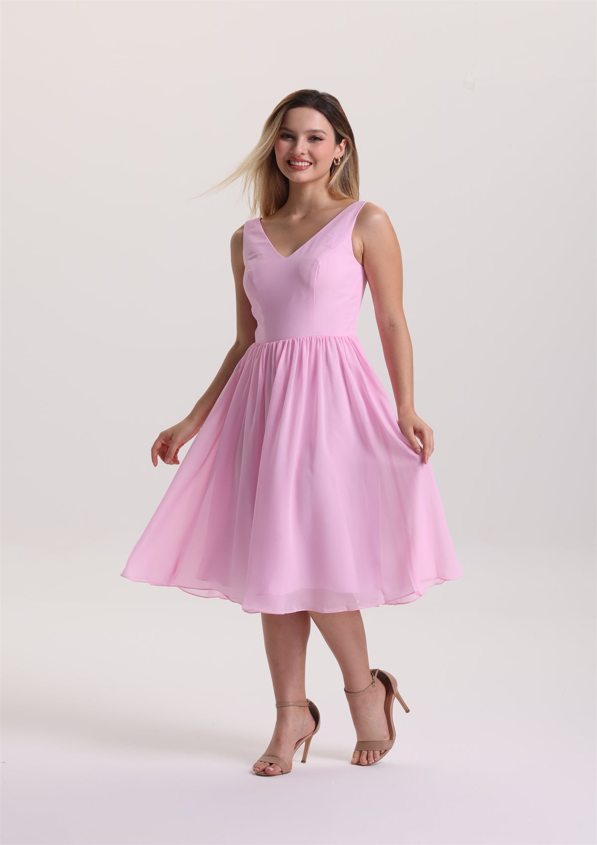 Elegant V Neck Chiffon Mother of The Bride Dress