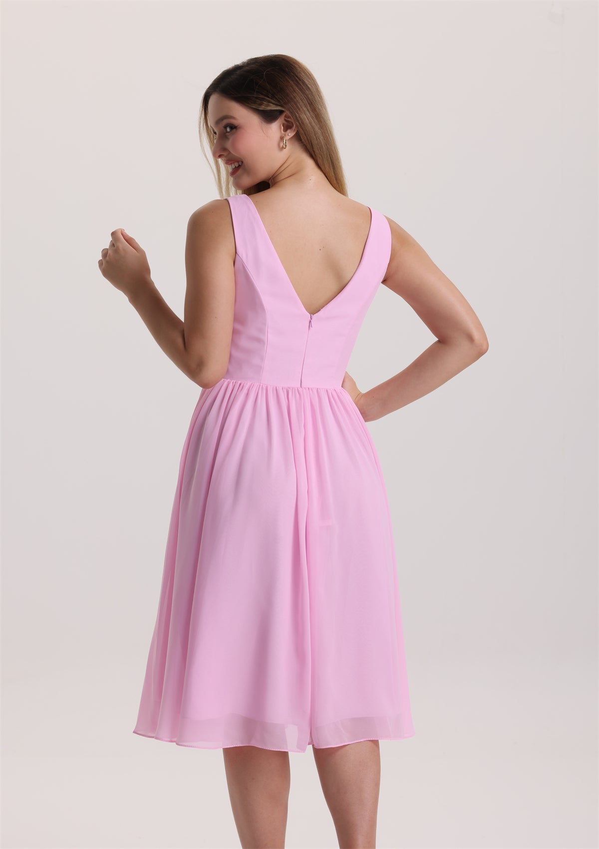 Elegant V Neck Chiffon Mother of The Bride Dress