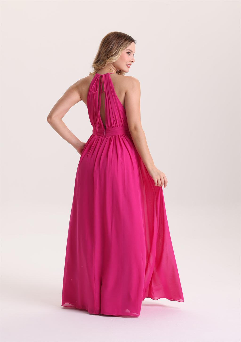Romatic Halter Sleeveless A Line Bridesmaid Dress