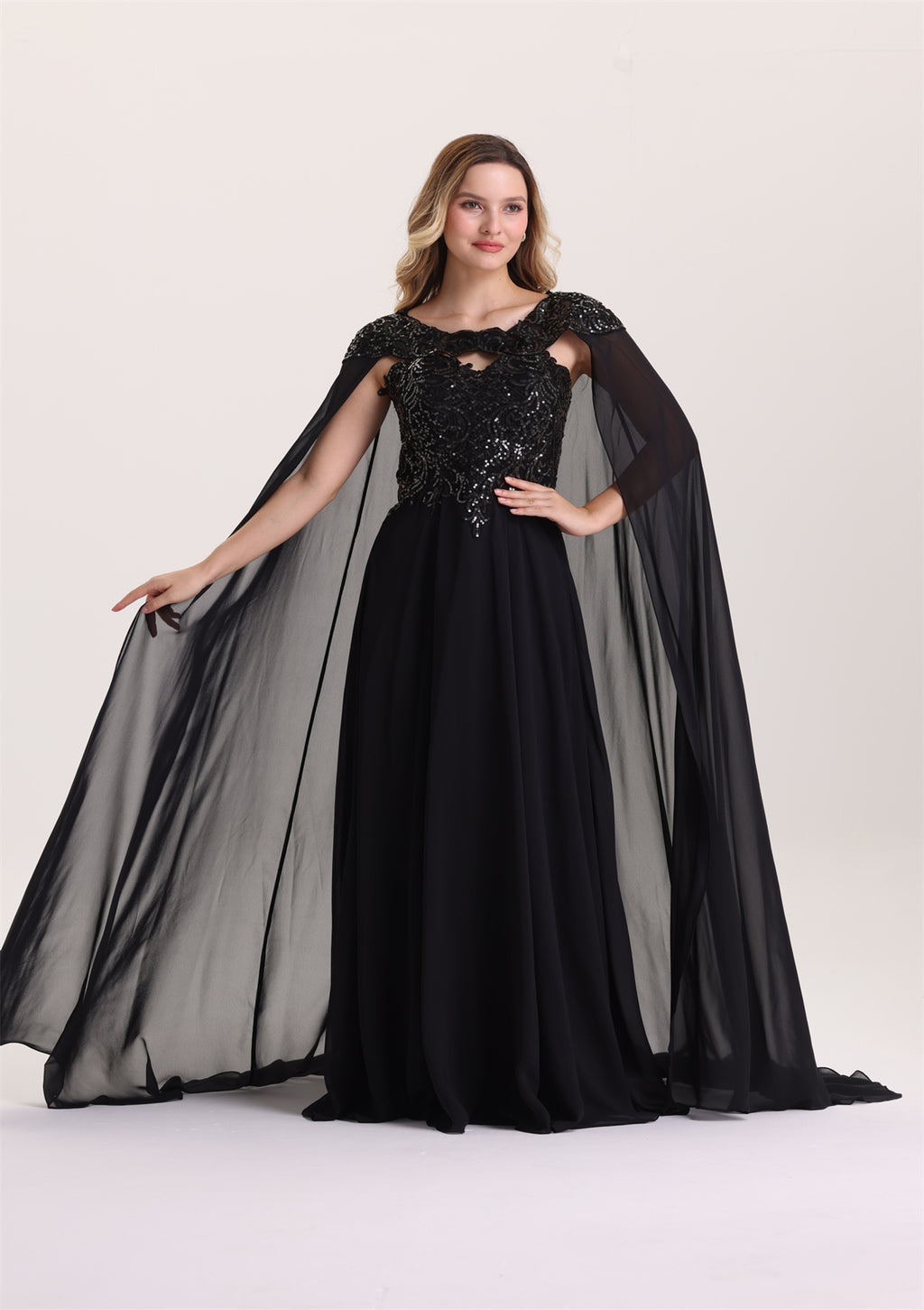 New Design Sequin Appliques A Line Evening Dress