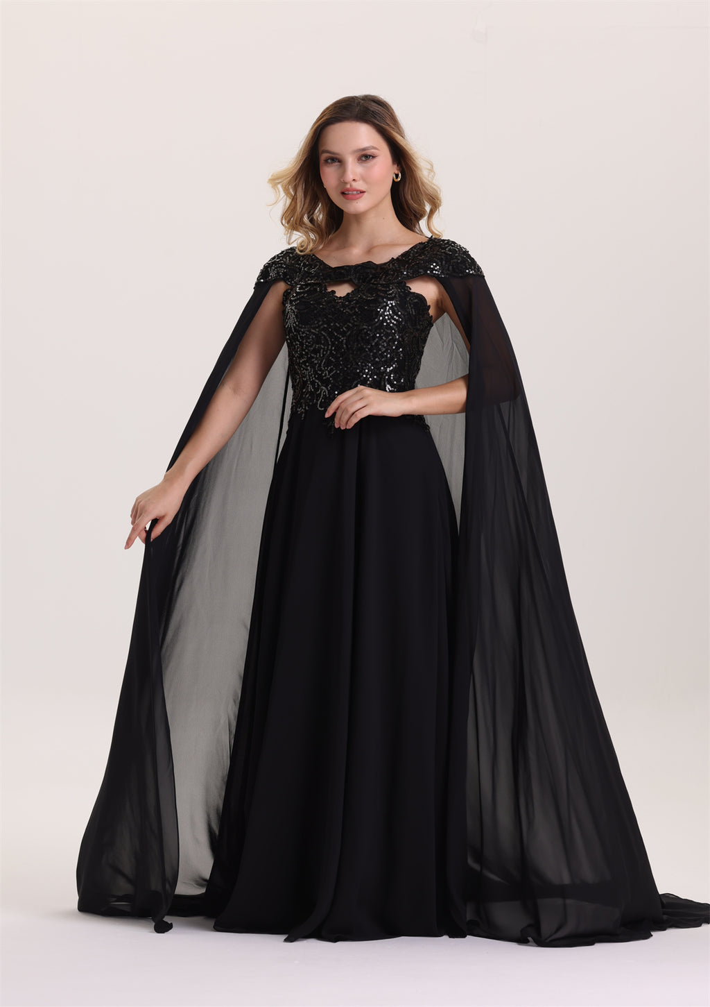 New Design Sequin Appliques A Line Evening Dress