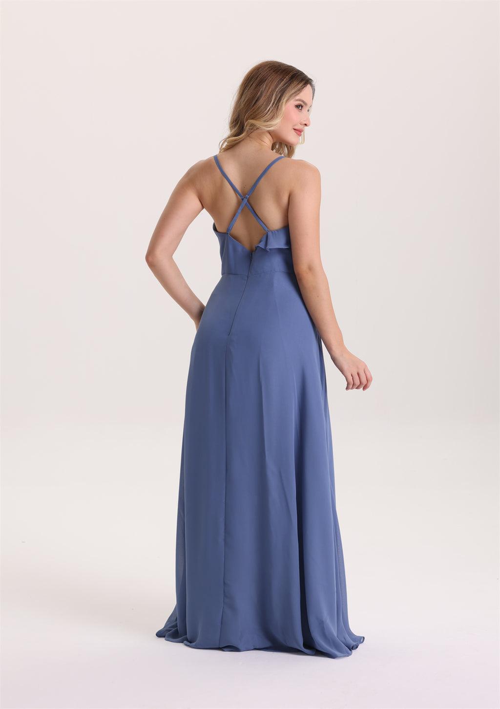 Sweetheart Spaghetti Strap Ruffle Bridesmaid Dress