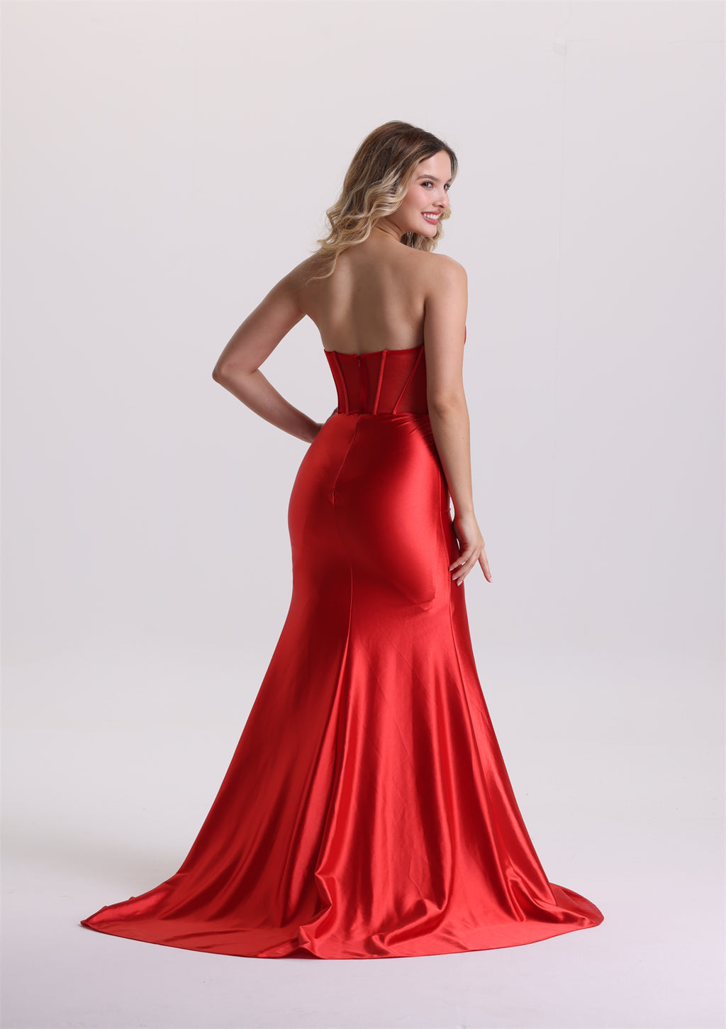 Elegant Off Shoulder Slit Prom Dress